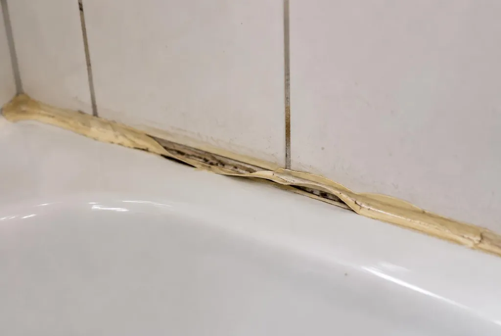 Kitbedrijf Kortenhoef – loslatende kit naast het bad